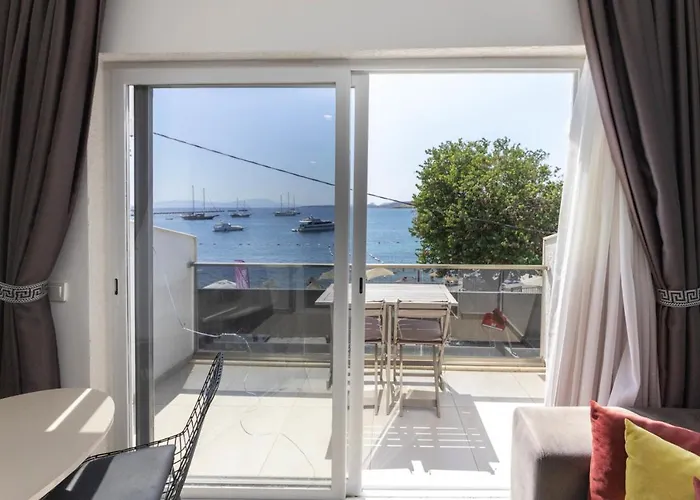Pet friendly Seafront Flat With Excellent Sea View In Bodrum Apartment